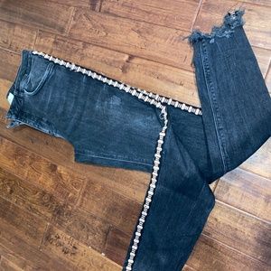 Zara Womens Black Denim Pants